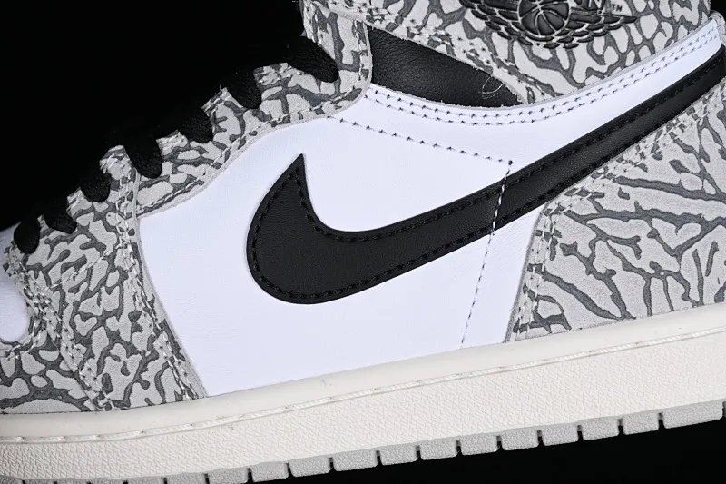 All categories Air Jordan Jordan series basketball shoes Air Jordan 1 High Pure original Air Jordan 1 High OG "White Cement" AJ1 Joe 1 elephant pattern high-top basketball shoes DZ5485-052